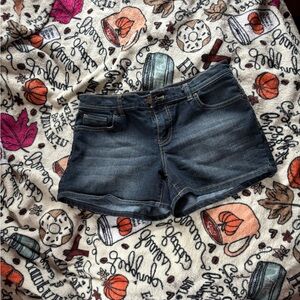 Low rise jean shorts